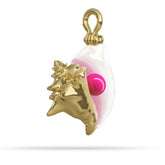 Gold Conch Shell Pendant with Conch Pearl